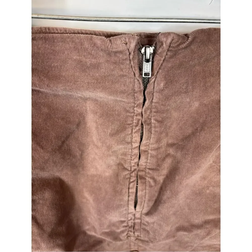 Free People Layla dark brown corduroy mini skirt women size 12